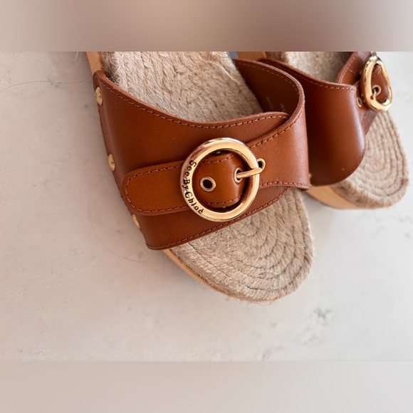 New See By Chloe Brown platform clog Sandals - Picture 2 of 6